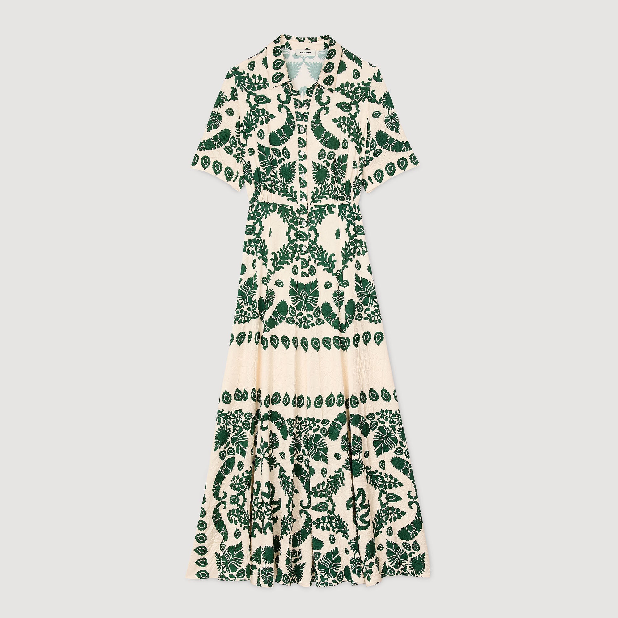 Sandro / Floral print maxi dress Ecru / Green