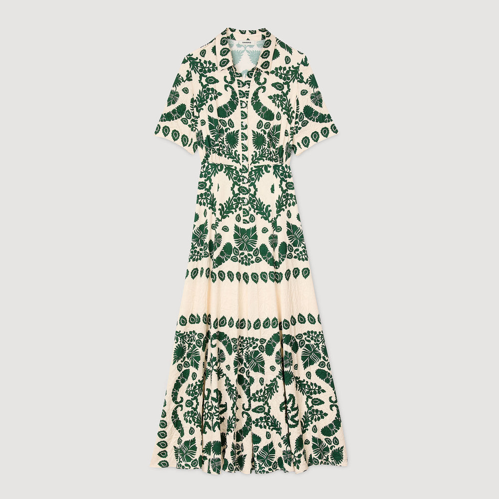 Sandro / Floral print maxi dress Ecru / Green