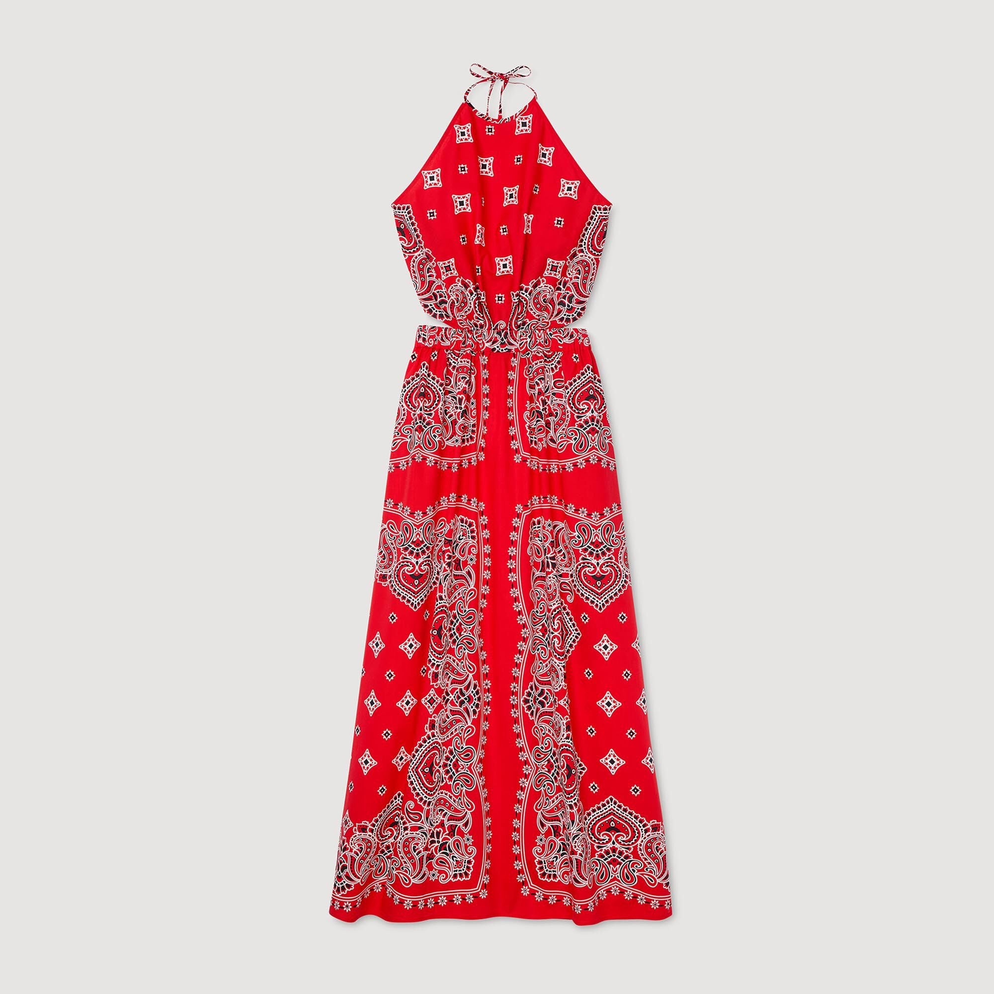 Sandro / Bandana-print maxi dress Red / White
