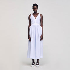 Sandro / Maxi striped dress Ciel / Blanc