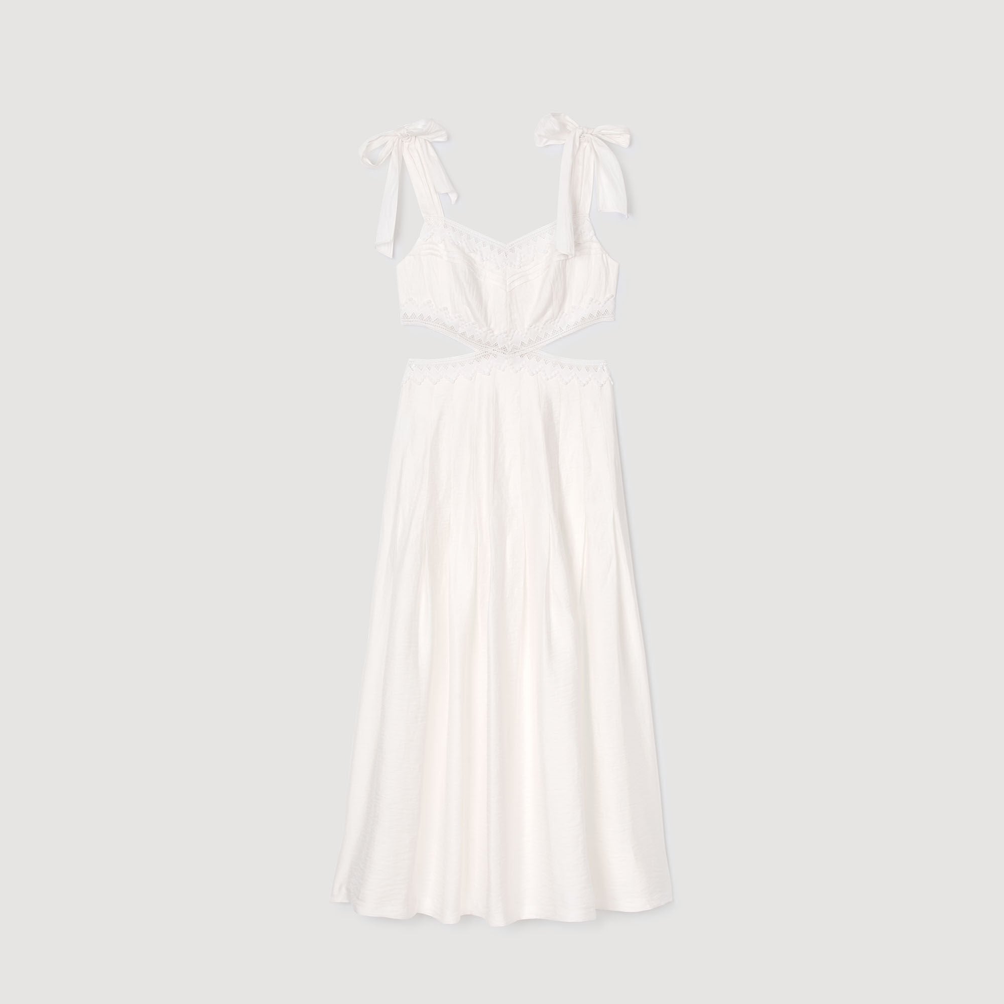 Sandro / Lace trim maxi dress White