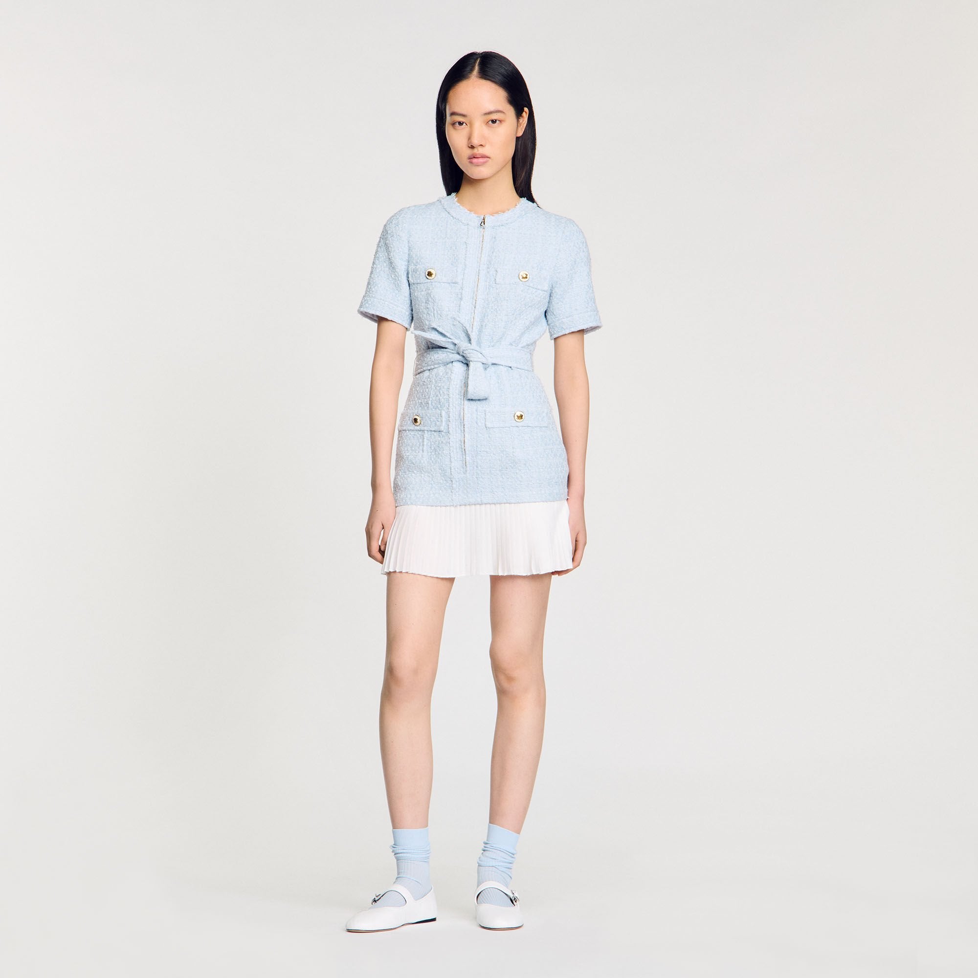 Sandro / Mini tweed dress Sky Blue