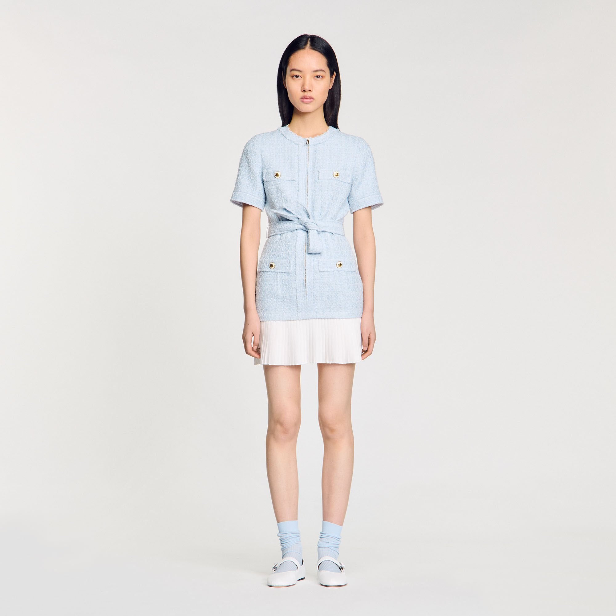 Sandro / Mini tweed dress Sky Blue