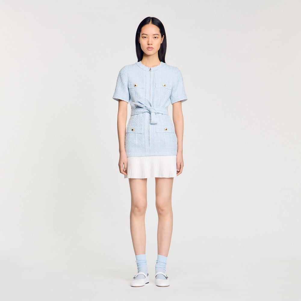 Sandro / Mini tweed dress Sky Blue