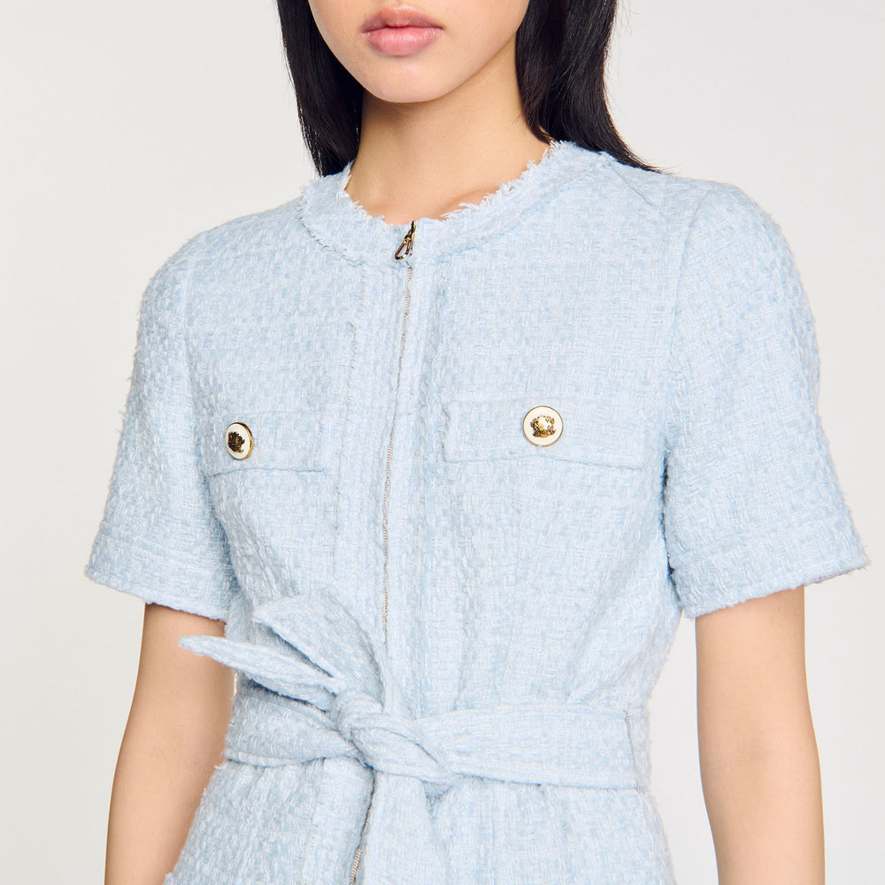 Sandro / Mini tweed dress Sky Blue