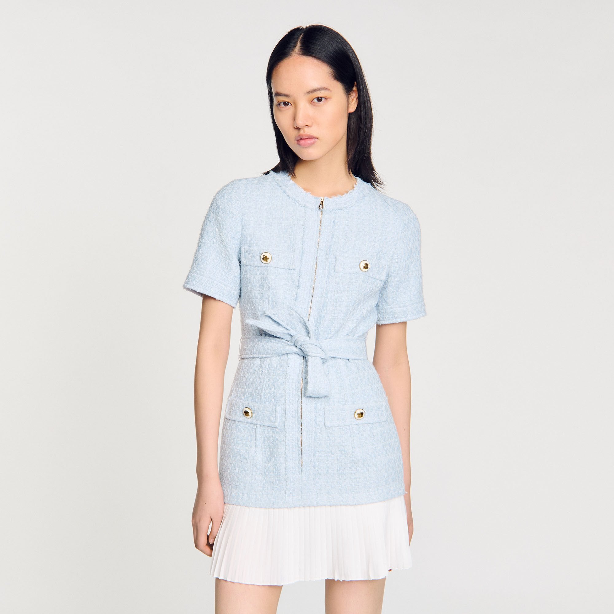 Sandro / Mini tweed dress Sky Blue