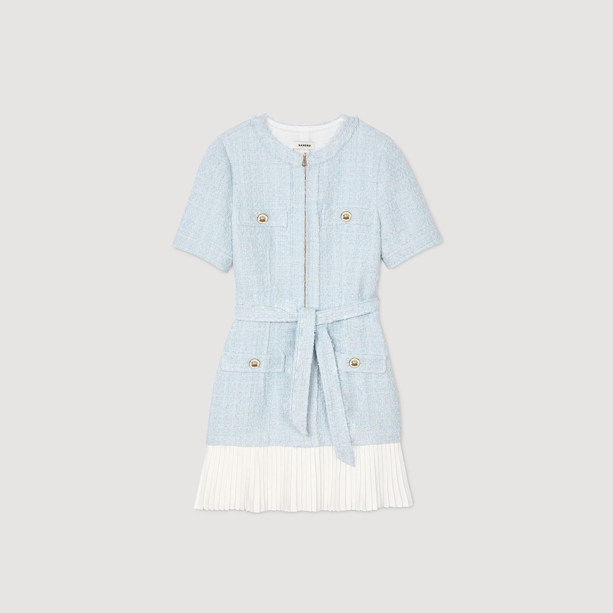 Sandro / Mini tweed dress Sky Blue
