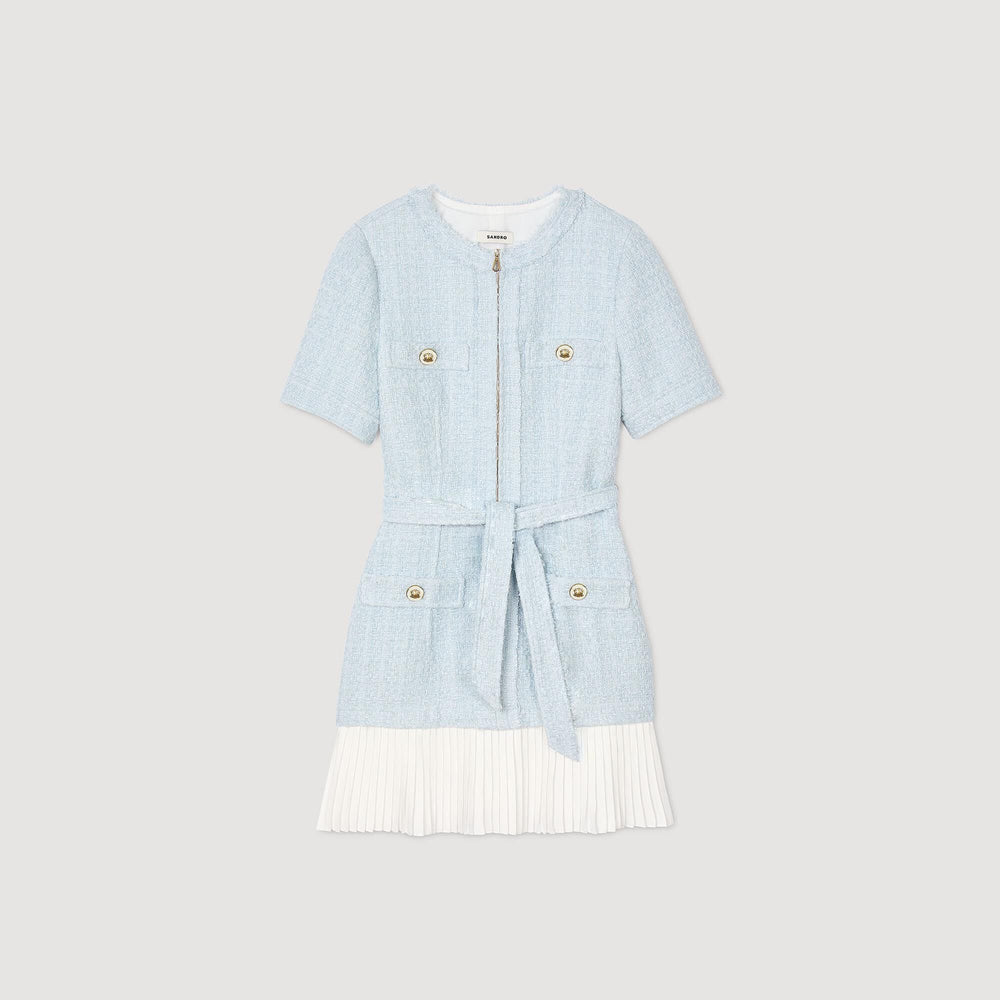 Sandro / Mini tweed dress Sky Blue