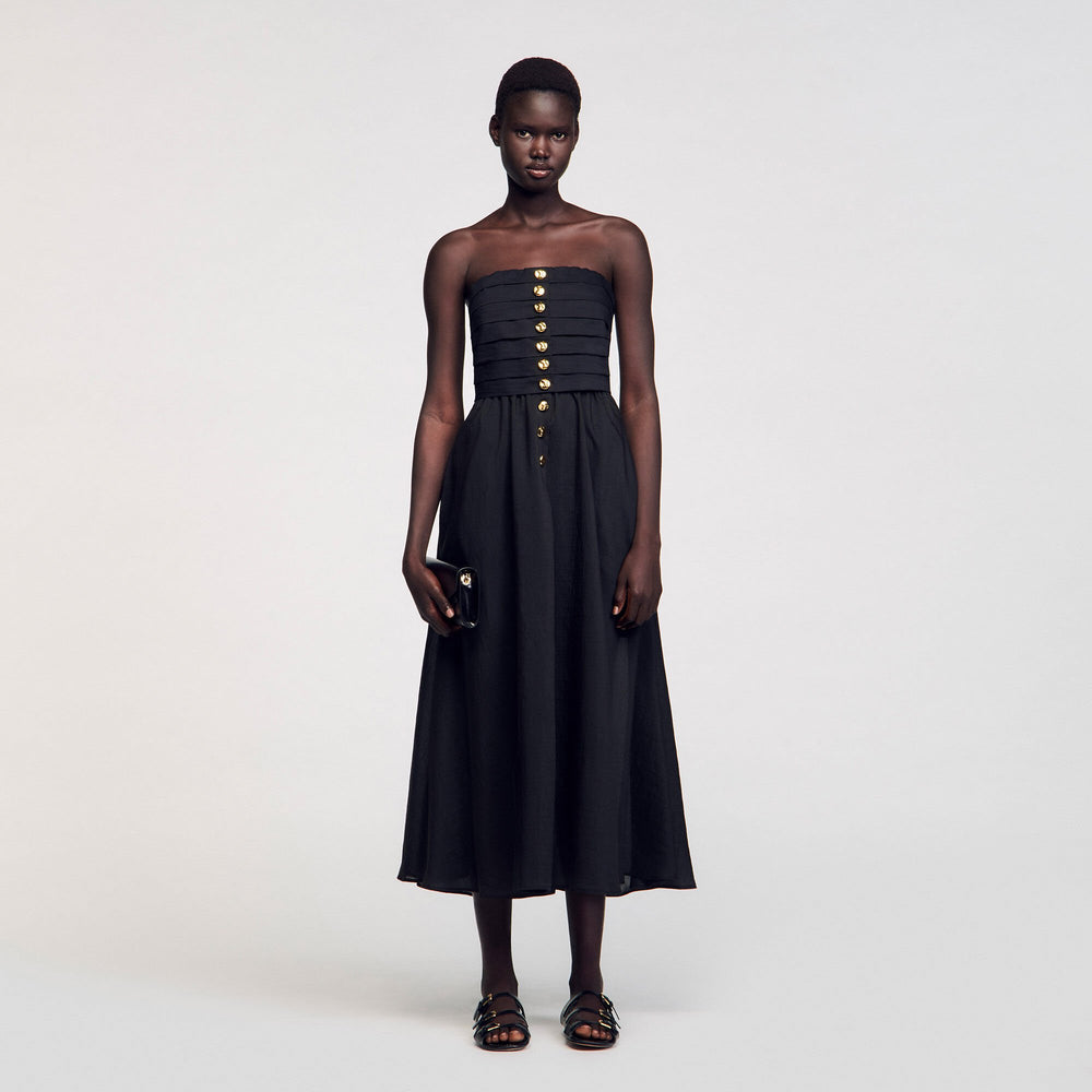 Sandro / Maxi bustier dress Black