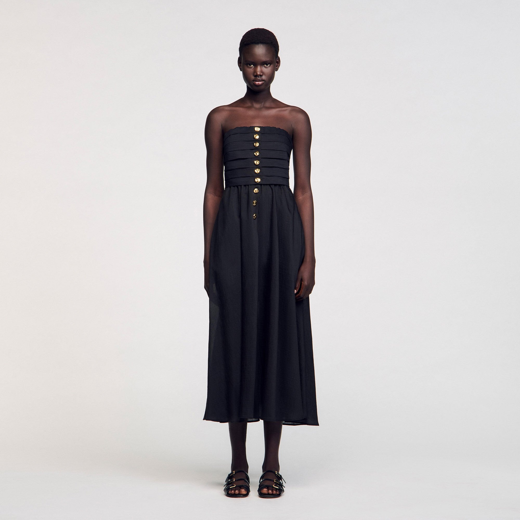 Sandro / Maxi bustier dress Black