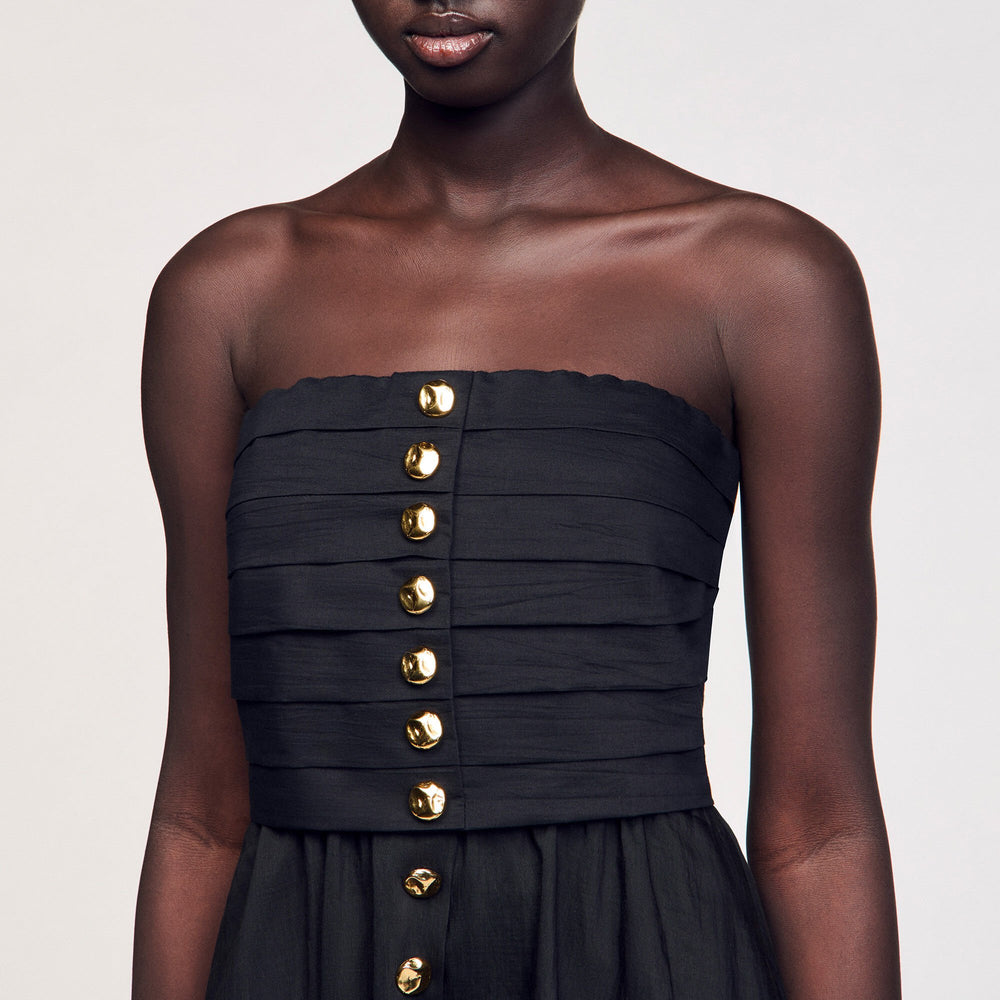 Sandro / Maxi bustier dress Black
