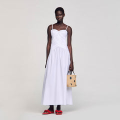 Sandro / Draped bustier maxi dress White