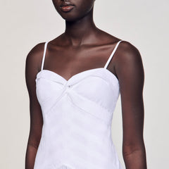 Sandro / Draped bustier maxi dress White