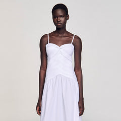 Sandro / Draped bustier maxi dress White