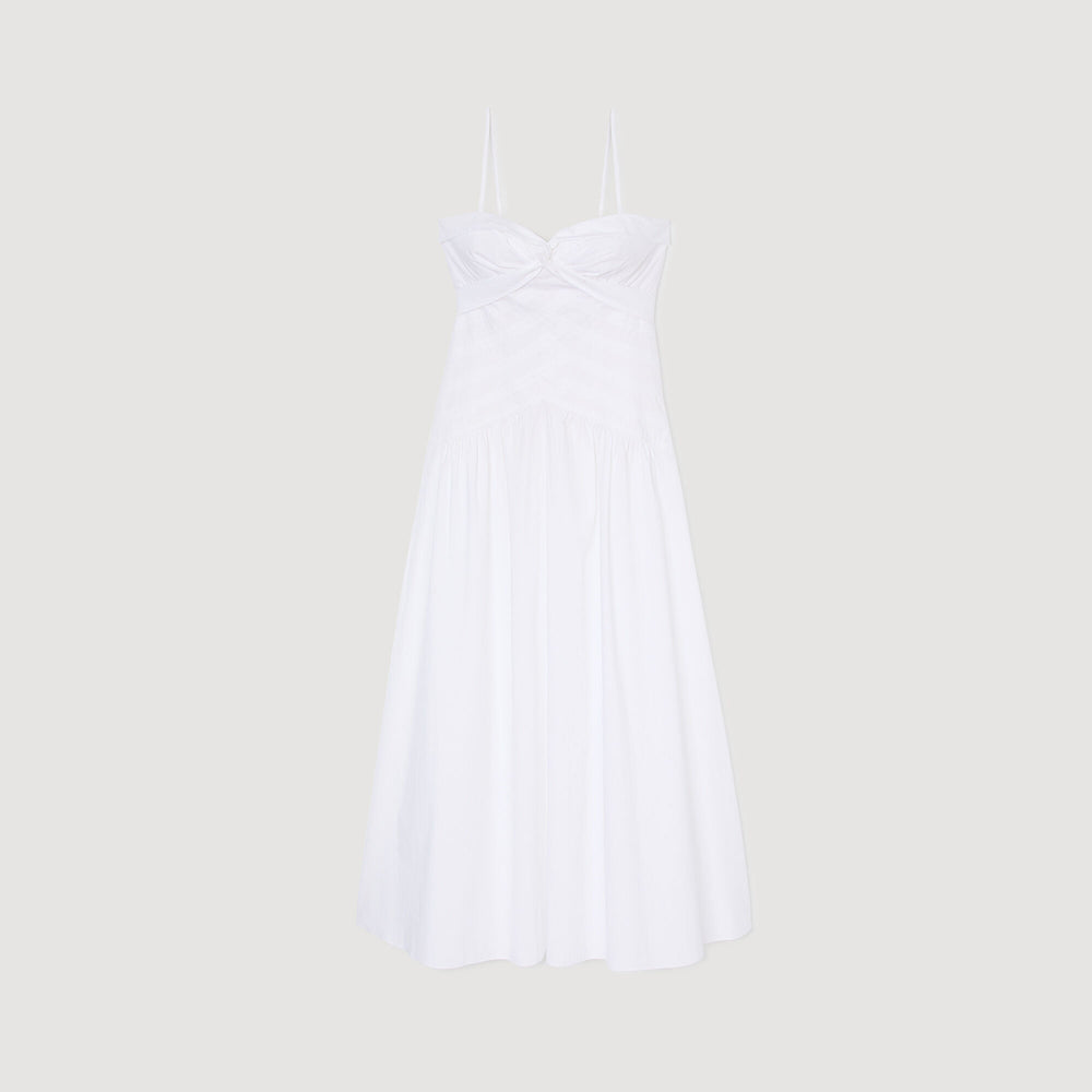 Sandro / Draped bustier maxi dress White