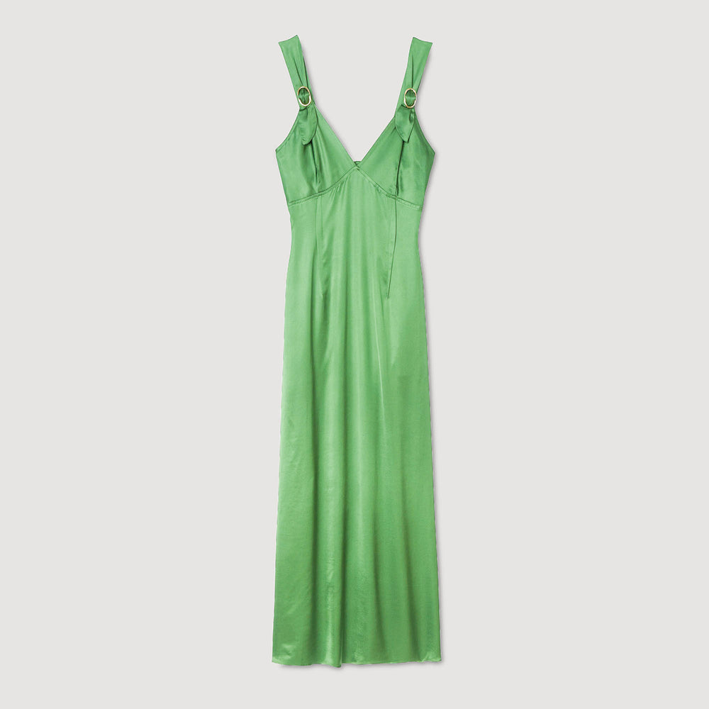 Sandro / Fluid satin-effect dress Green