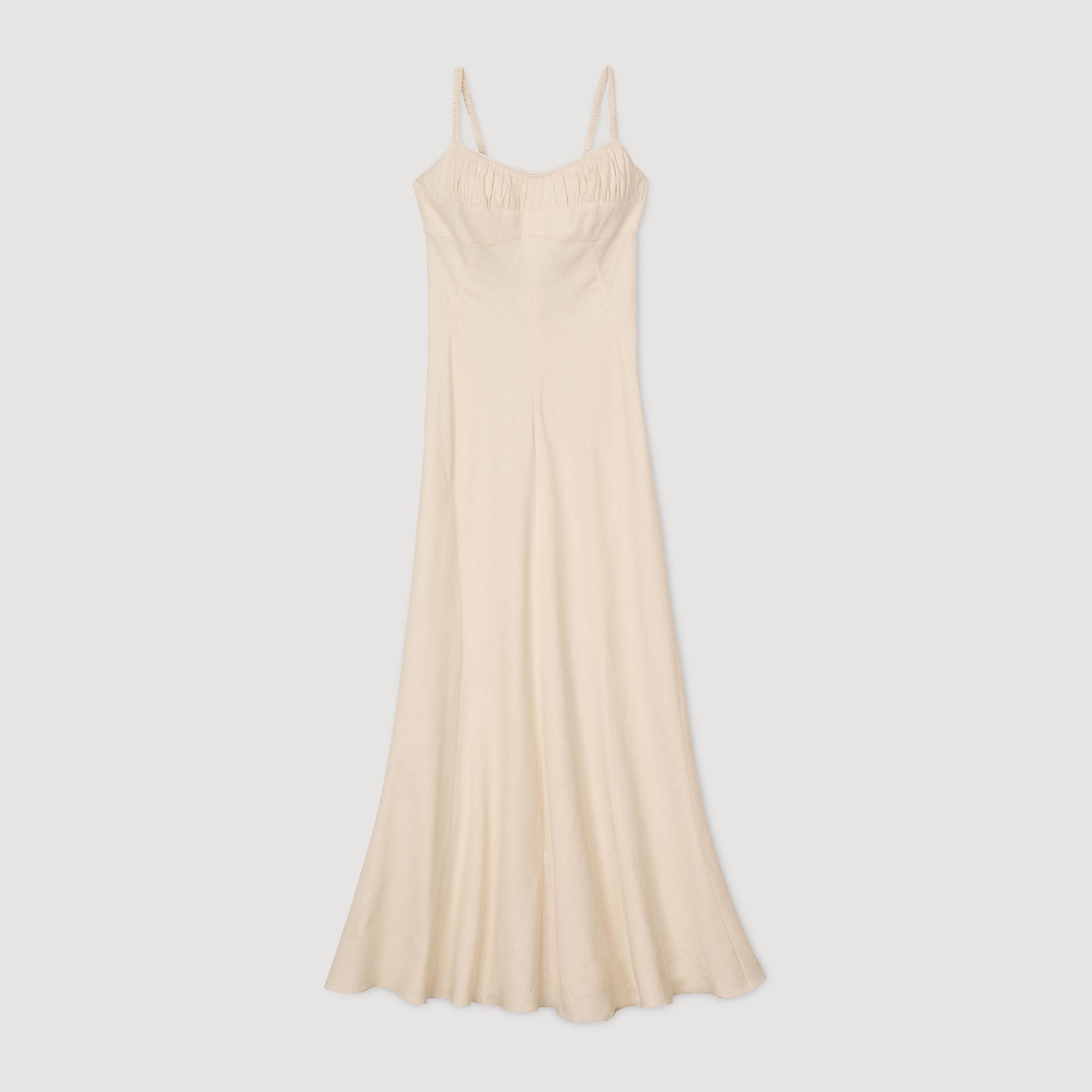 Sandro / Maxi dress with straps Ecru