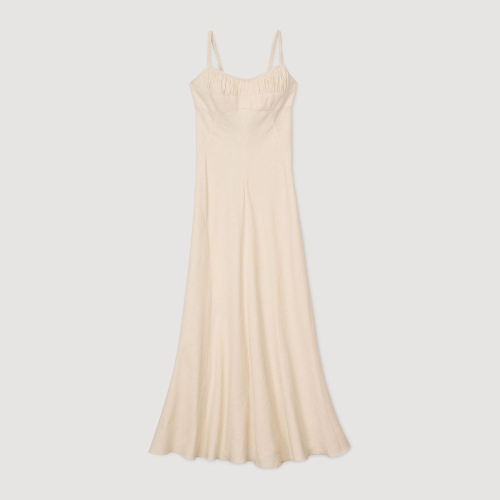 Sandro / Maxi dress with straps Ecru