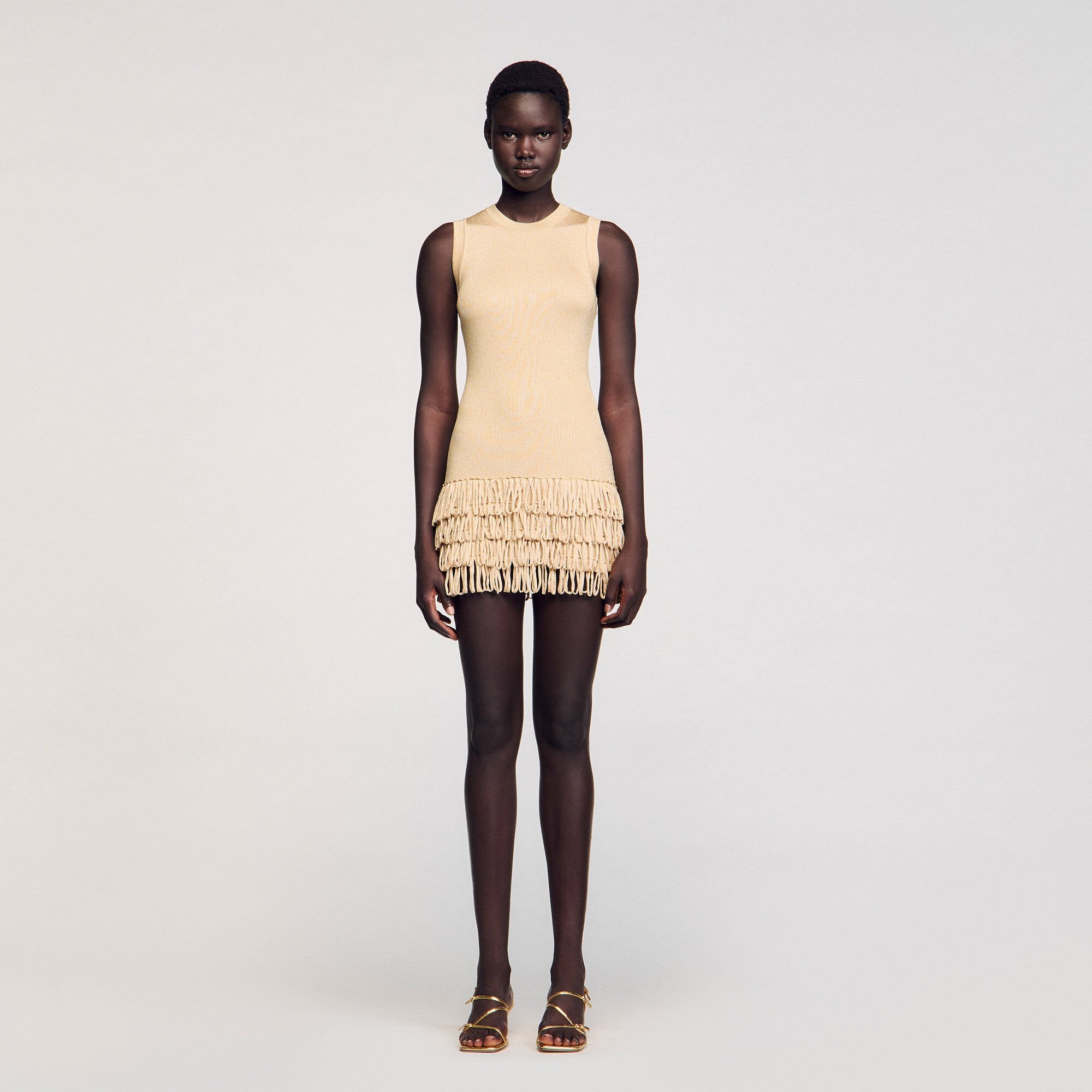 Sandro / Mini knit dress Gold