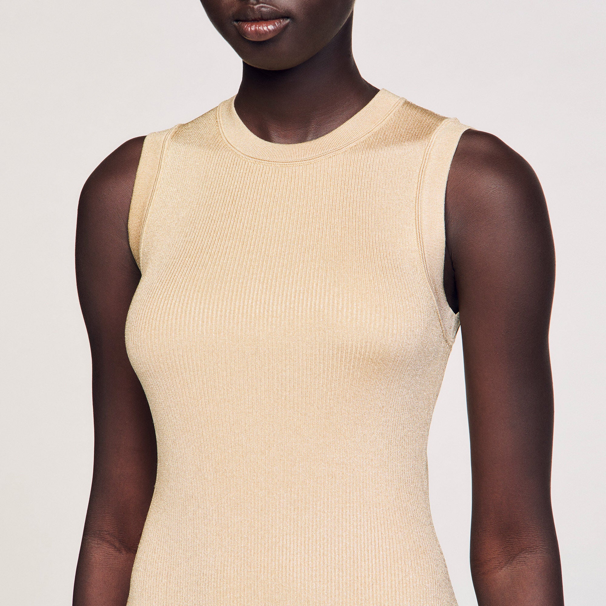 Sandro / Mini knit dress Gold