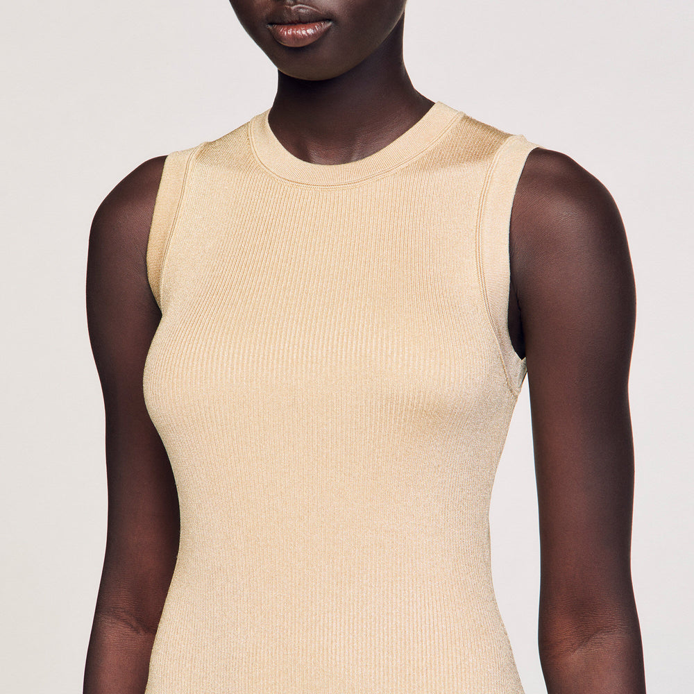 Sandro / Mini knit dress Gold