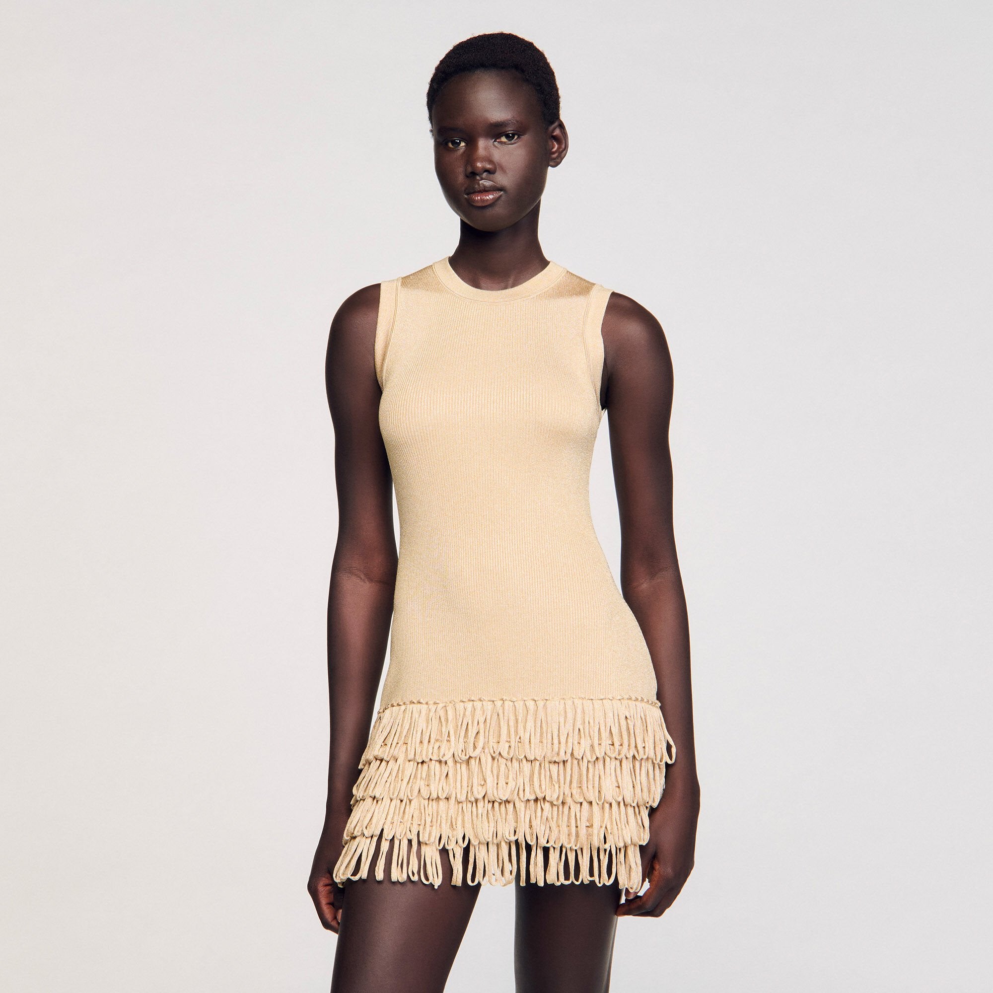 Sandro / Mini knit dress Gold