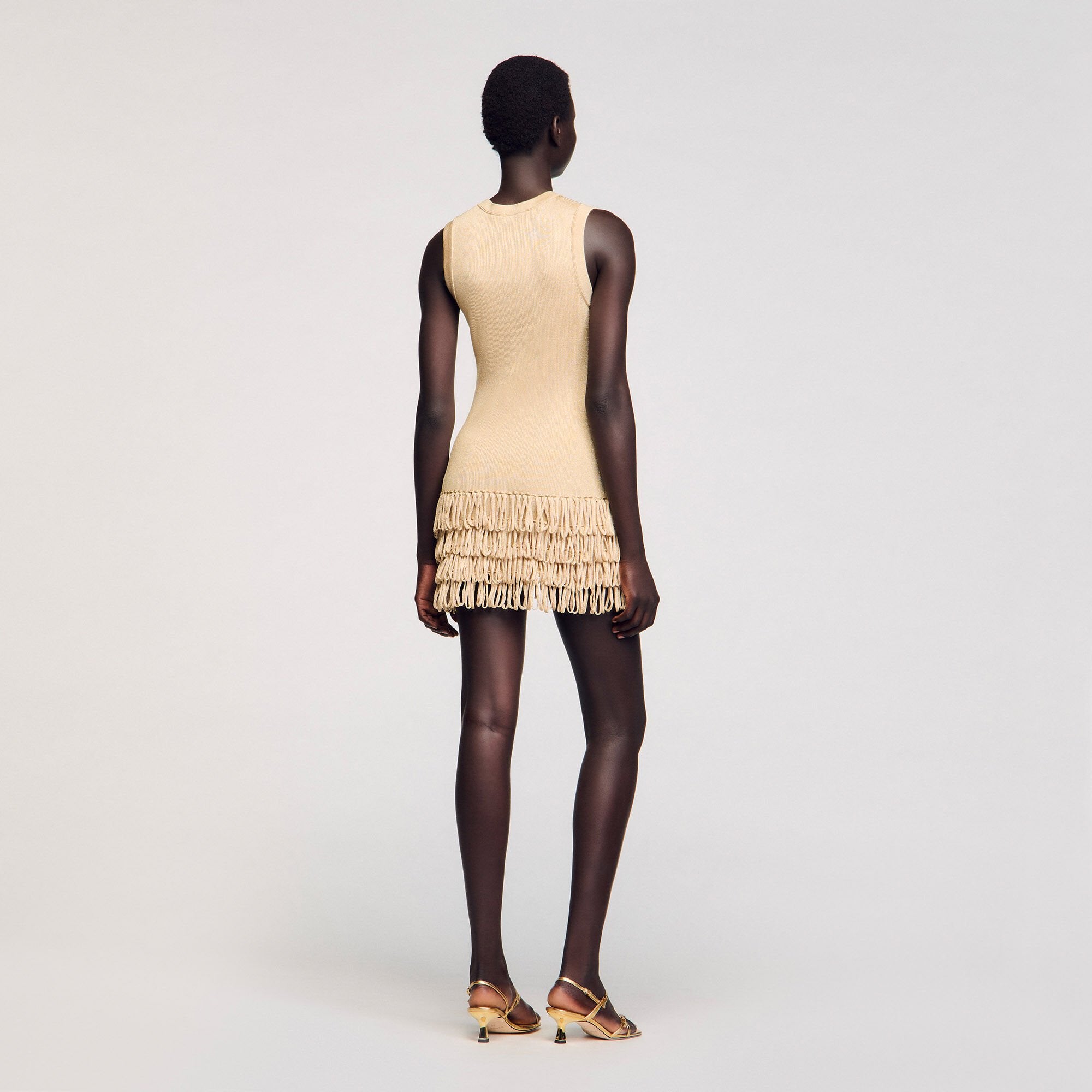 Sandro / Mini knit dress Gold