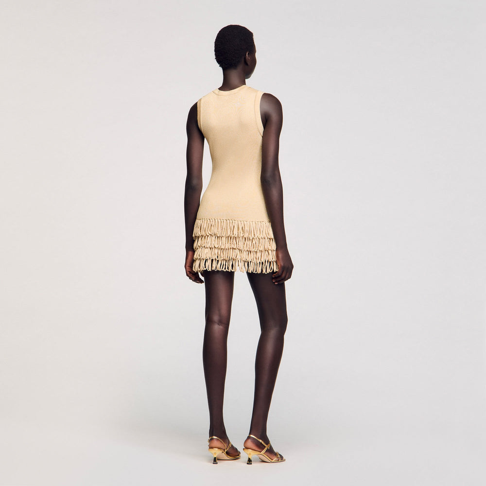 Sandro / Mini knit dress Gold