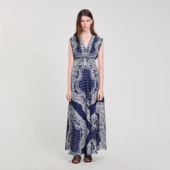 Sandro / Bandana-print maxi dress Blu / White