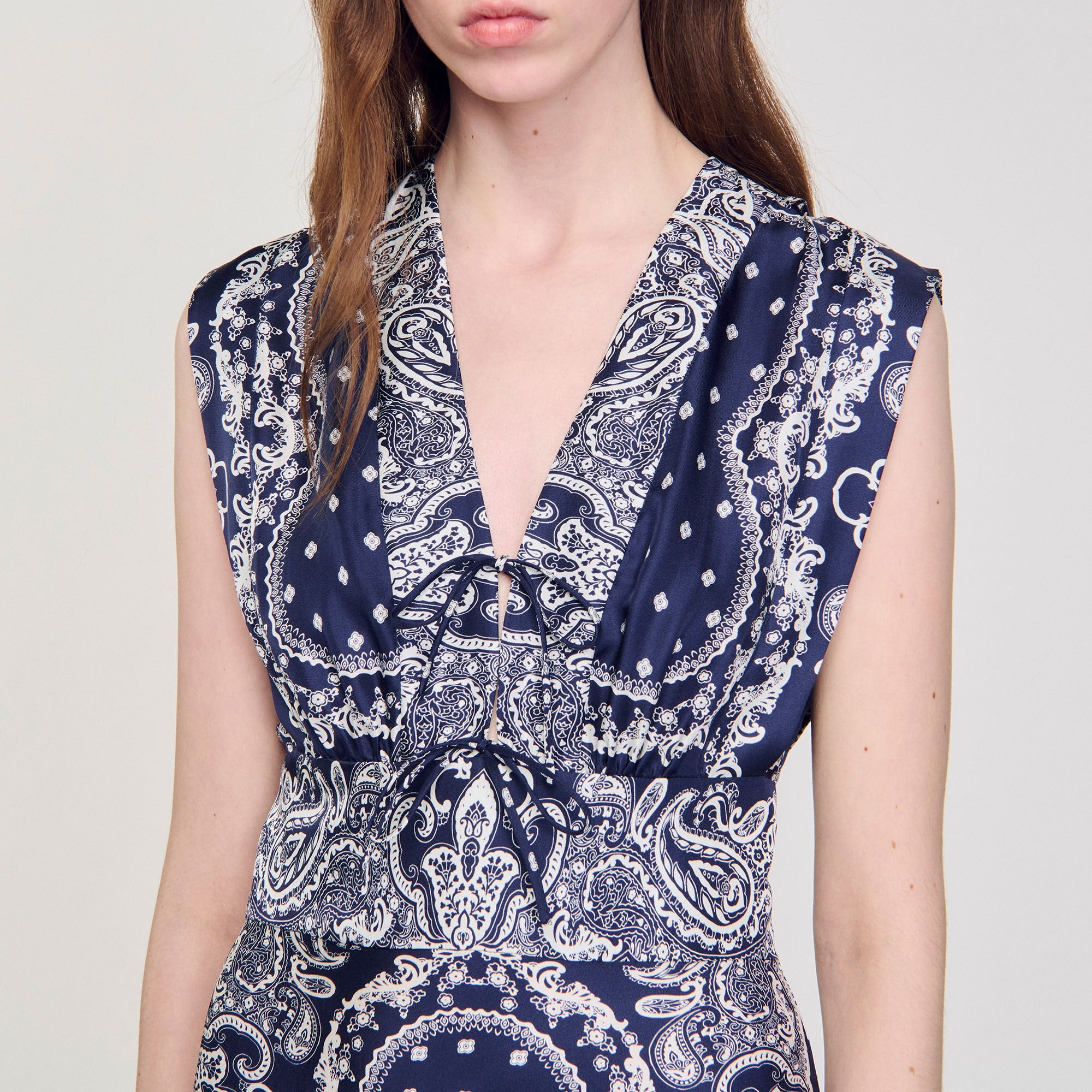 Sandro / Bandana-print maxi dress Blu / White