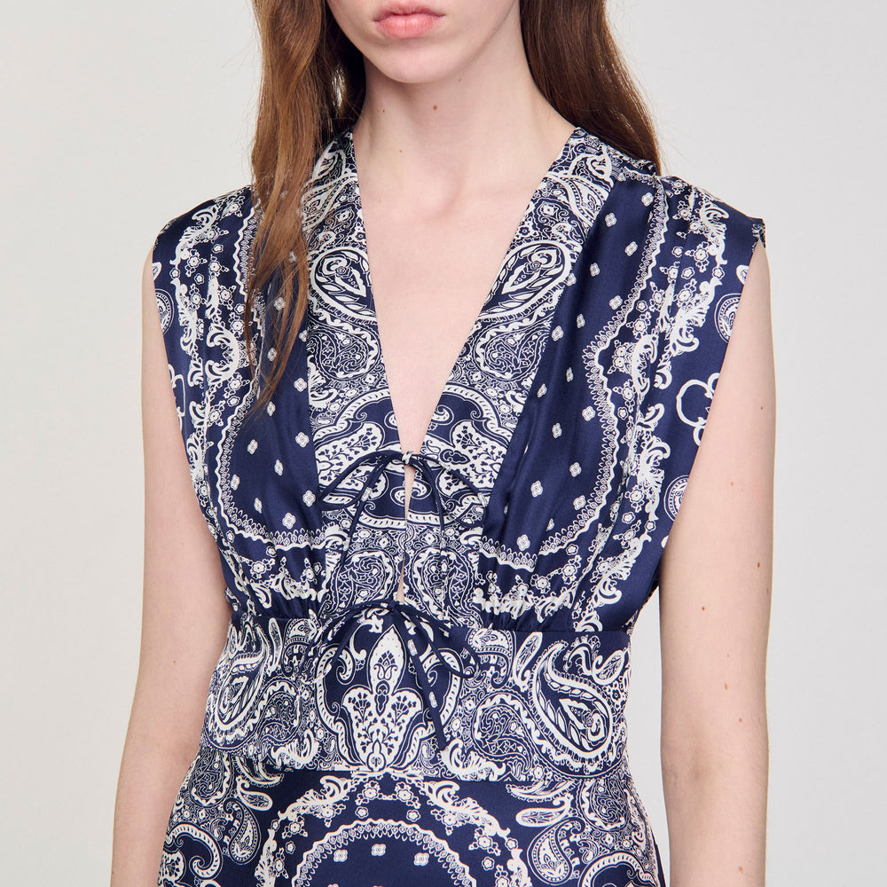 Sandro / Bandana-print maxi dress Blu / White