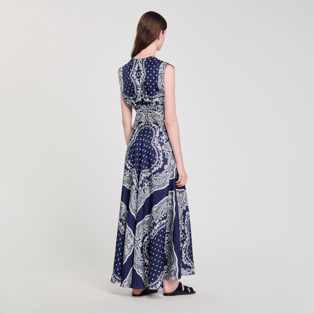 Sandro / Bandana-print maxi dress Blu / White