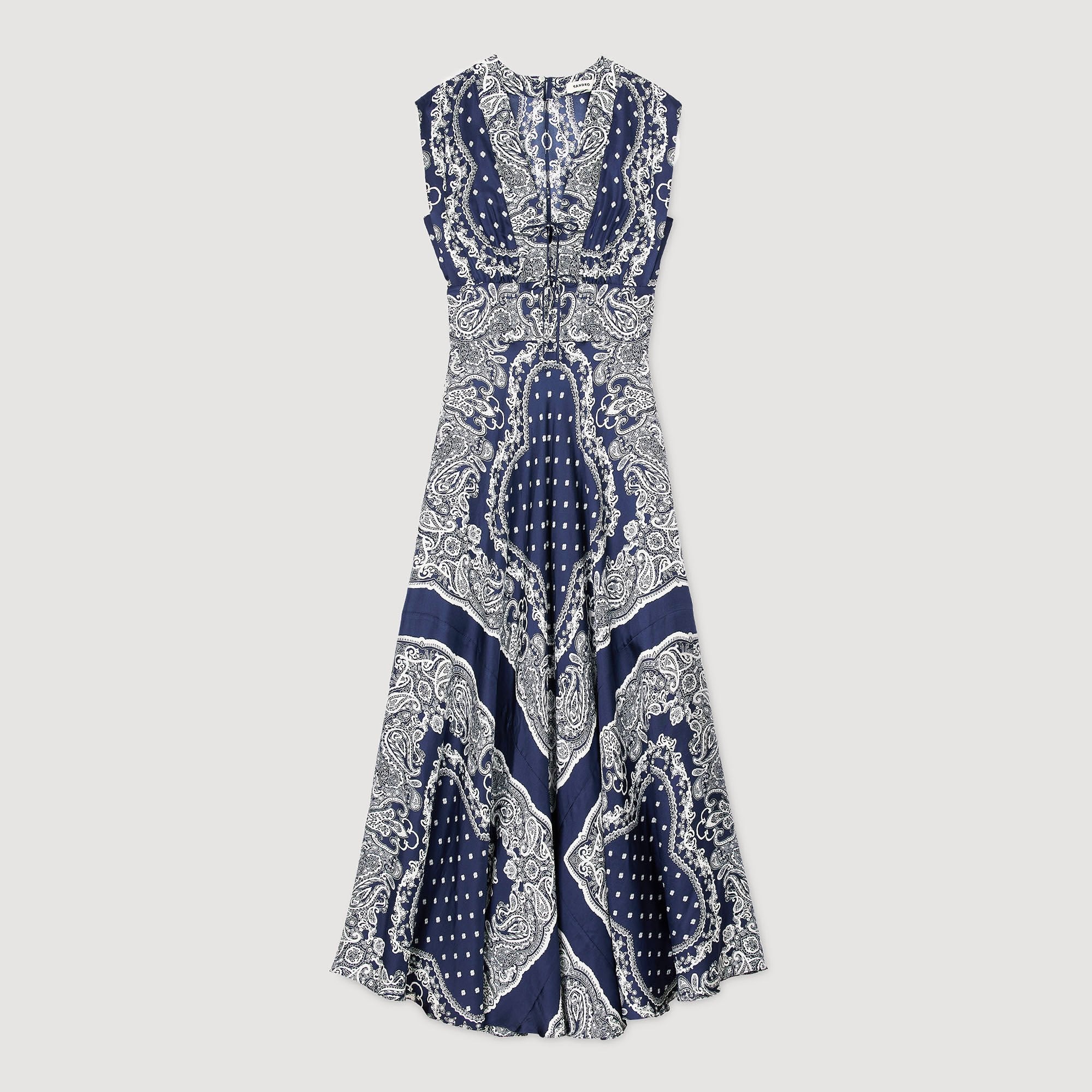 Sandro / Bandana-print maxi dress Blu / White