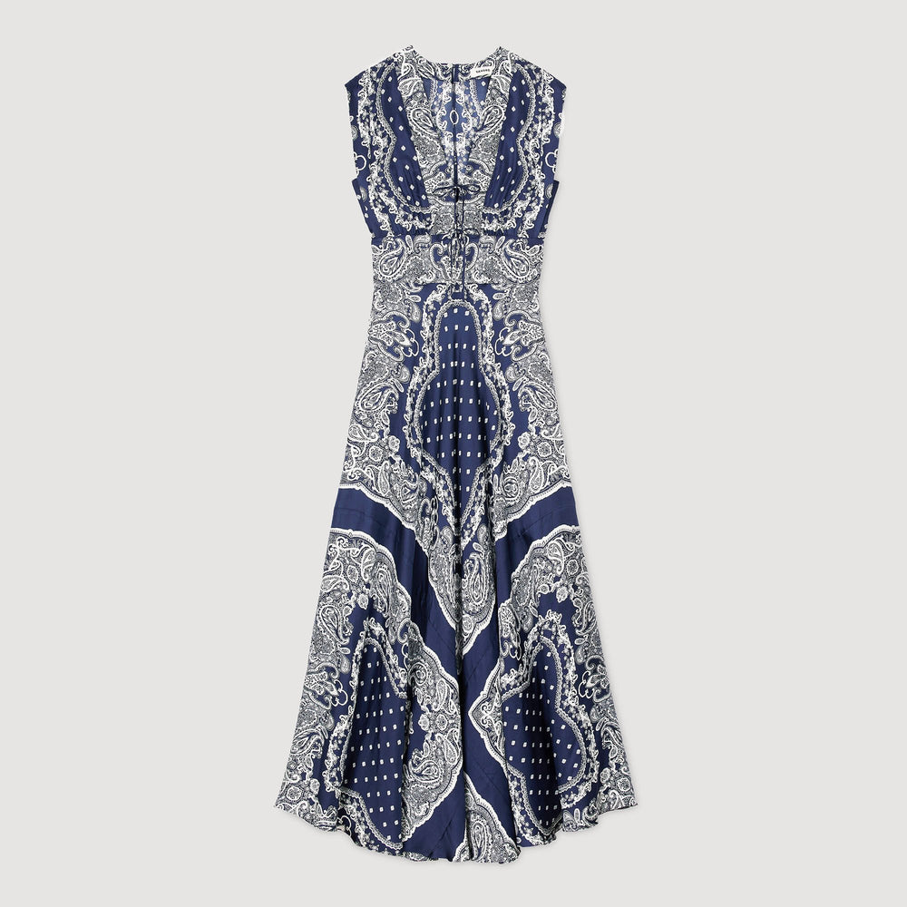 Sandro / Bandana-print maxi dress Blu / White