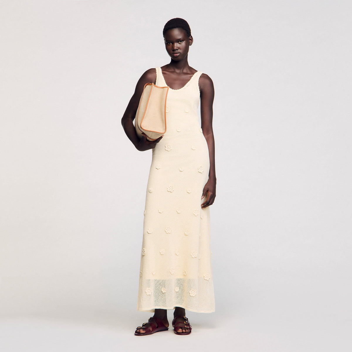 Sandro / Knit maxi dress Ecru