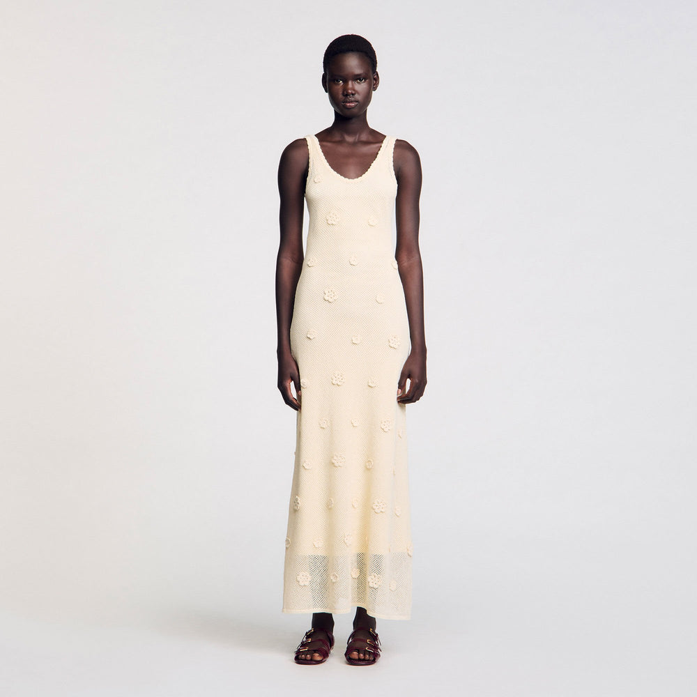 Sandro / Knit maxi dress Ecru