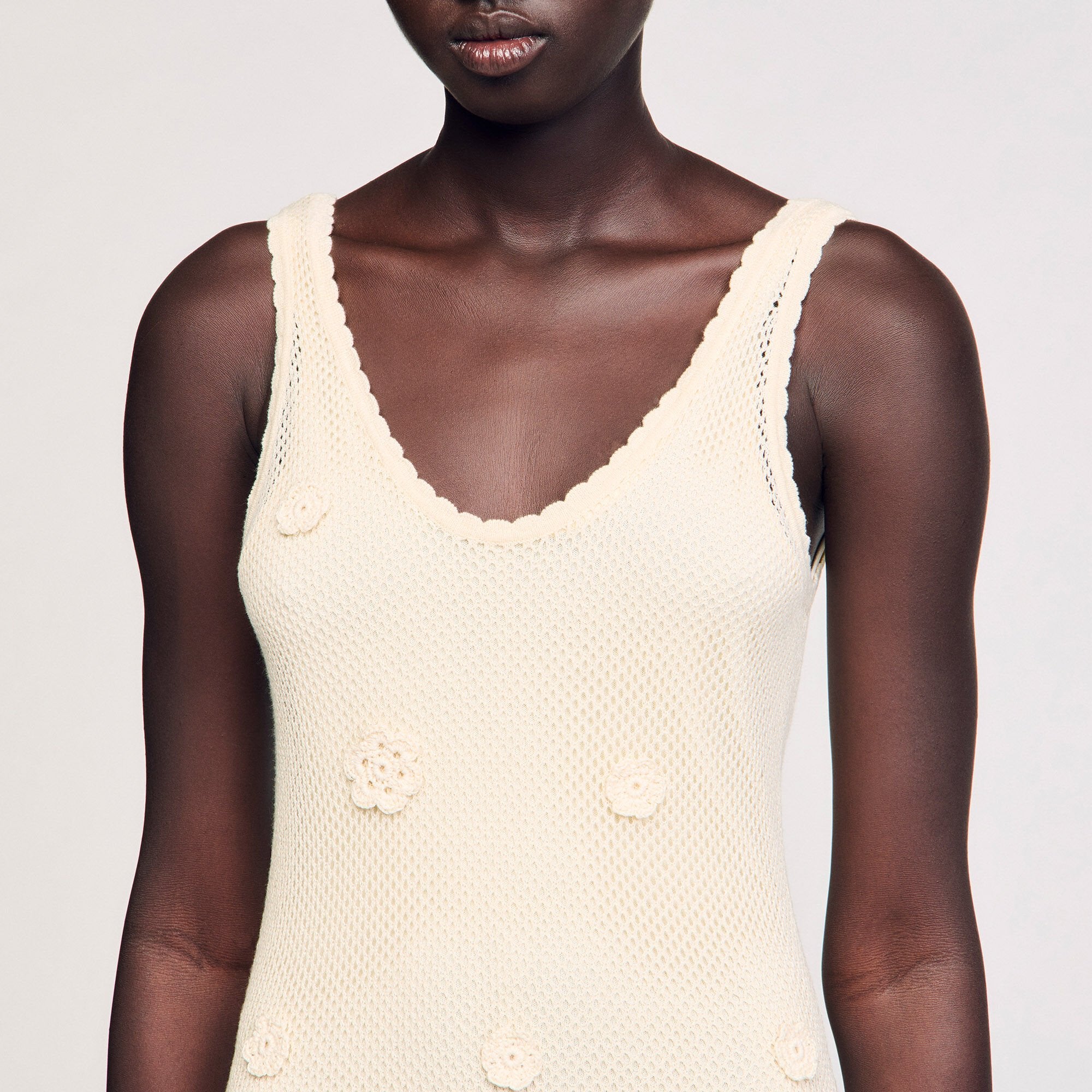 Sandro / Knit maxi dress Ecru