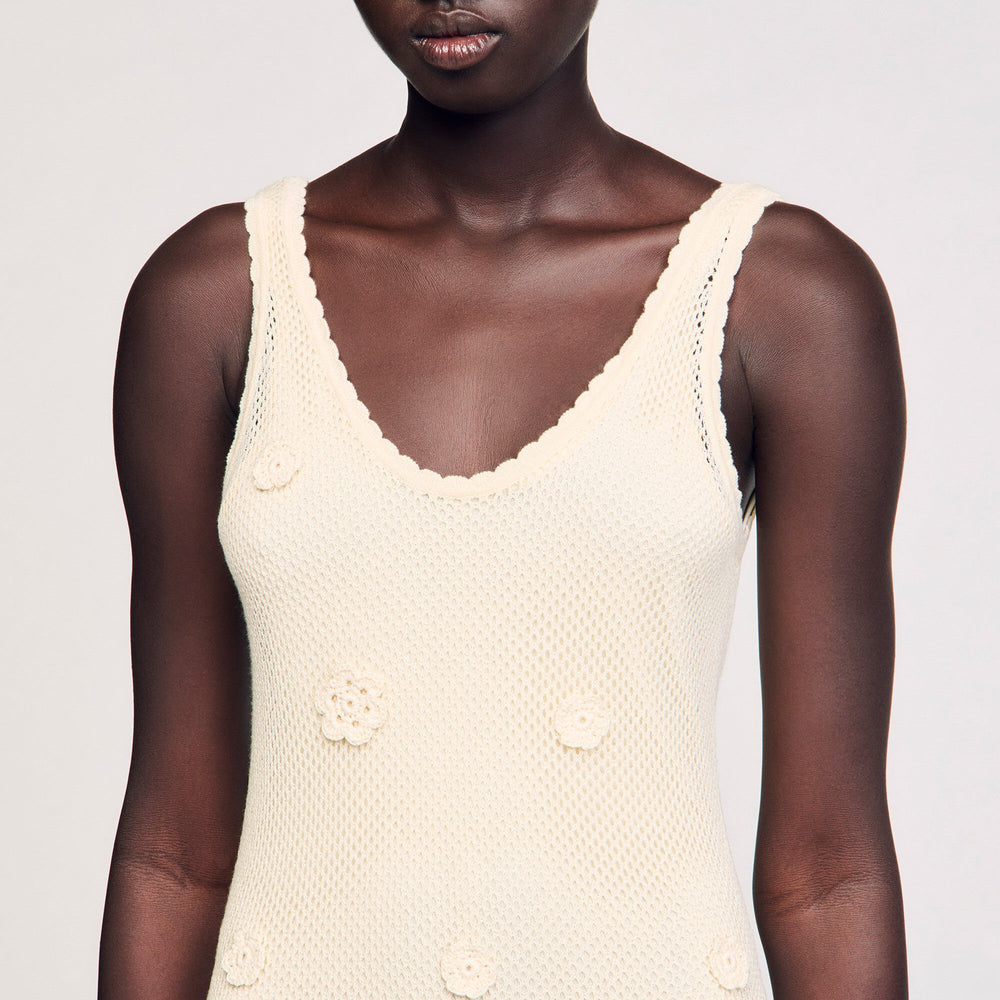 Sandro / Knit maxi dress Ecru