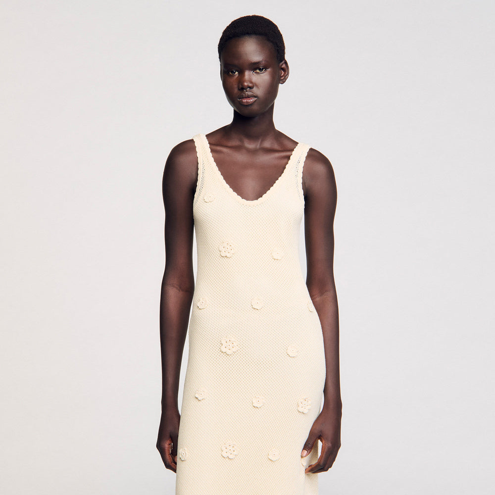 Sandro / Knit maxi dress Ecru
