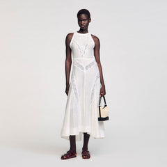 Sandro / Lace trim maxi dress White