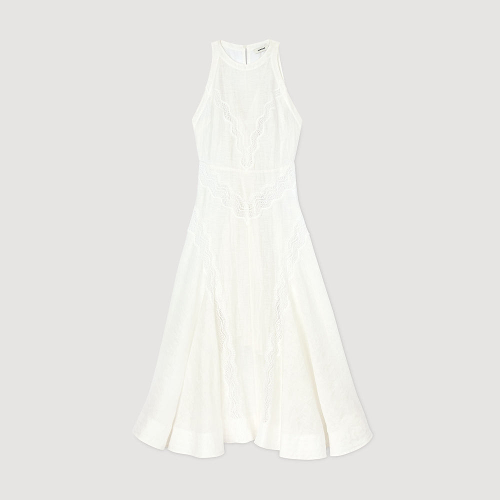 Sandro / Lace trim maxi dress White