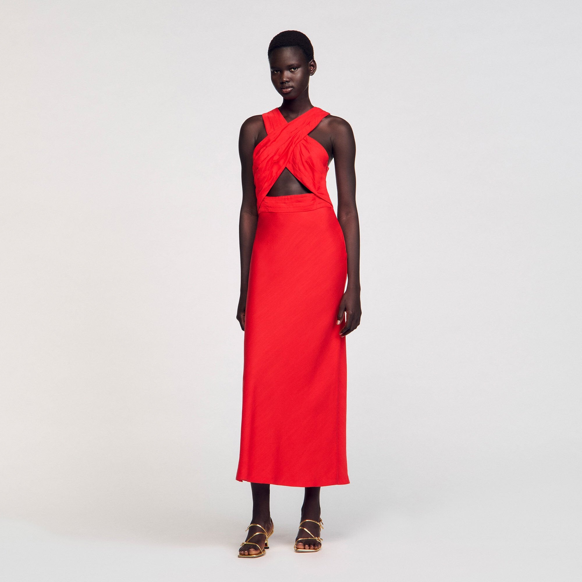 Sandro / Maxi wraparound dress Red