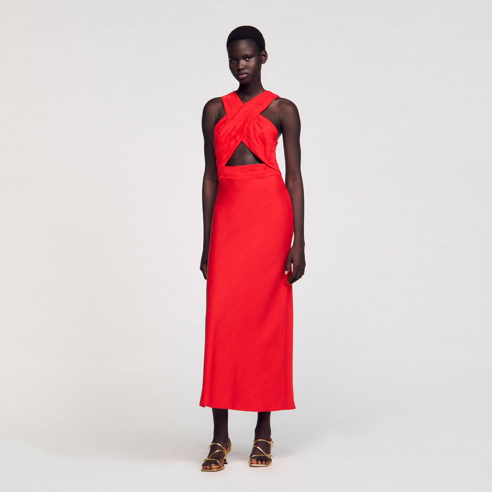 Sandro / Maxi wraparound dress Red