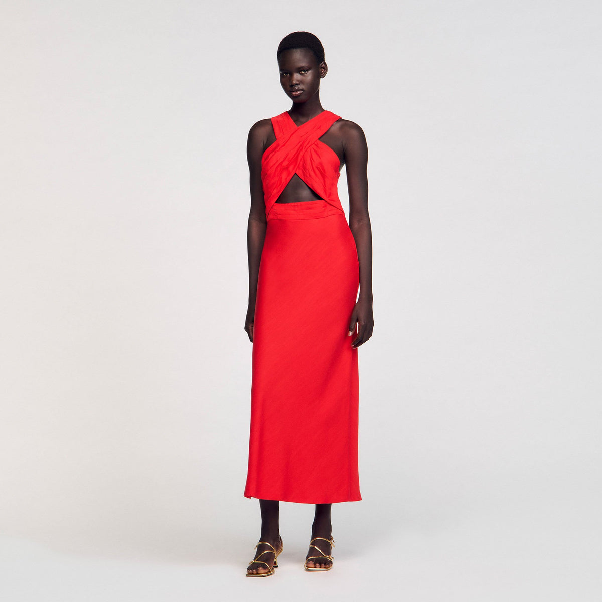 Sandro / Maxi wraparound dress Red