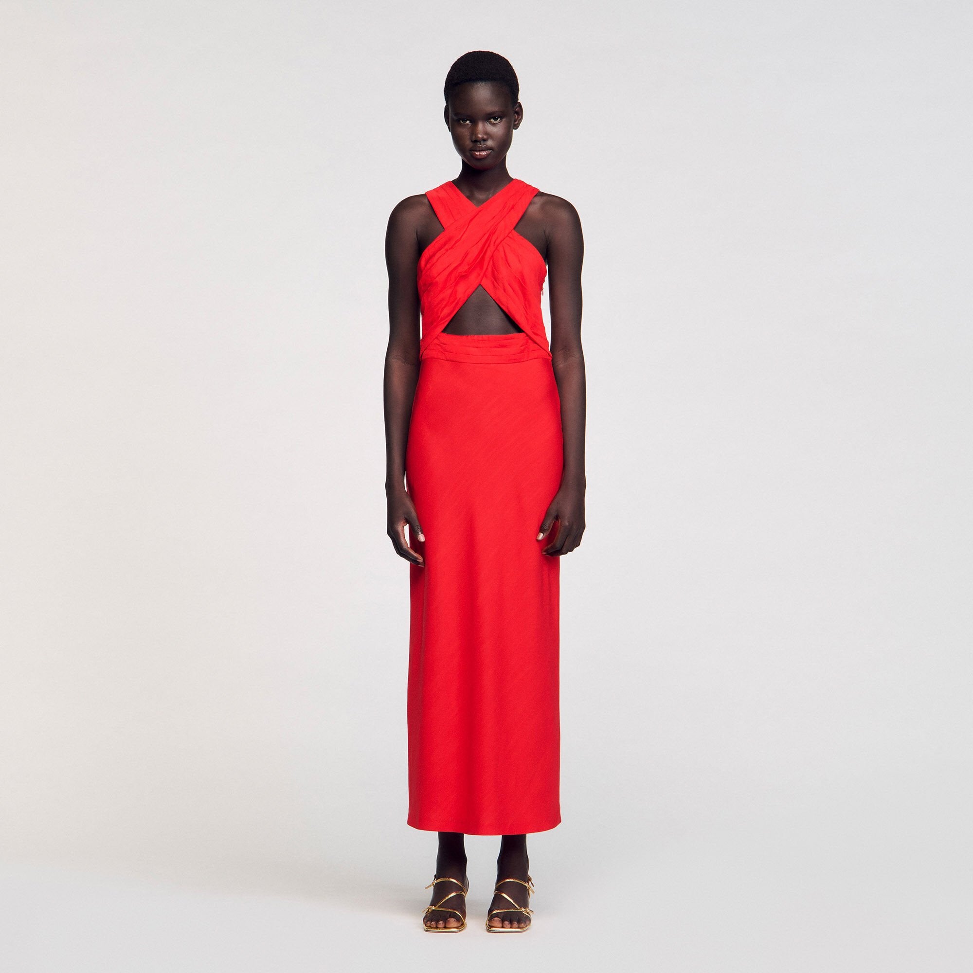 Sandro / Maxi wraparound dress Red