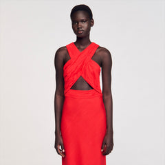 Sandro / Maxi wraparound dress Red