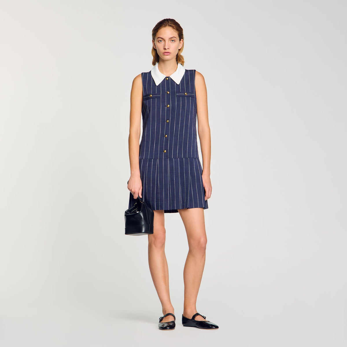 Sandro / Mini striped dress Navy / Ecru