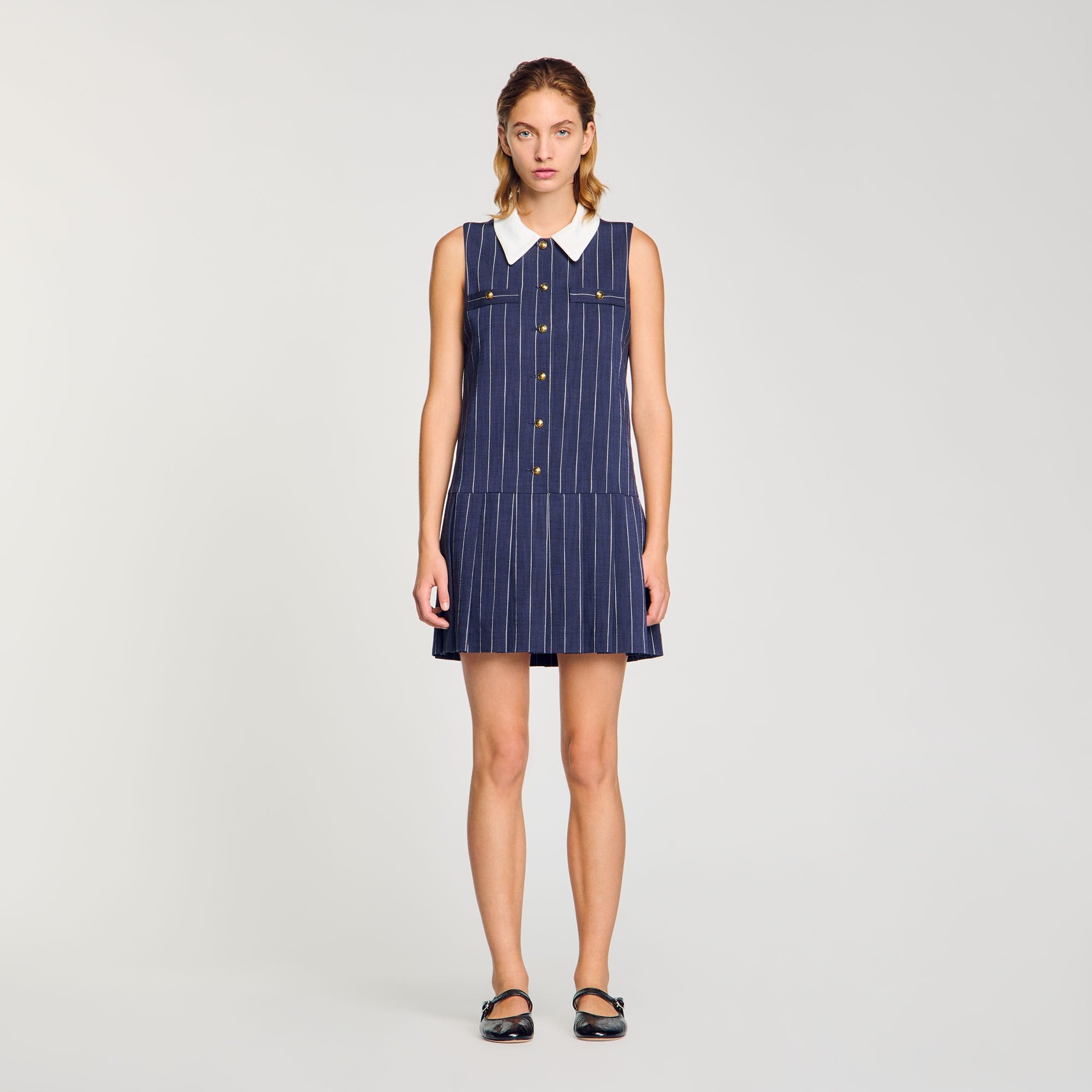 Sandro / Mini striped dress Navy / Ecru