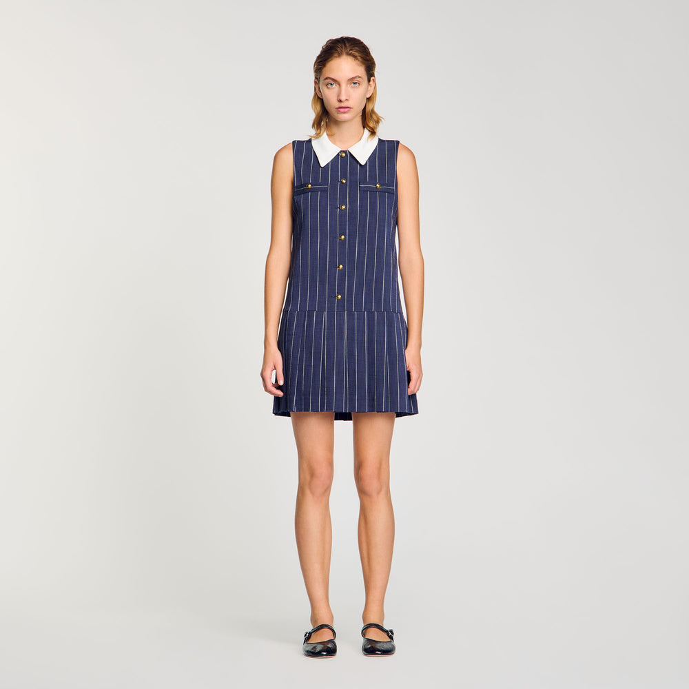 Sandro / Mini striped dress Navy / Ecru