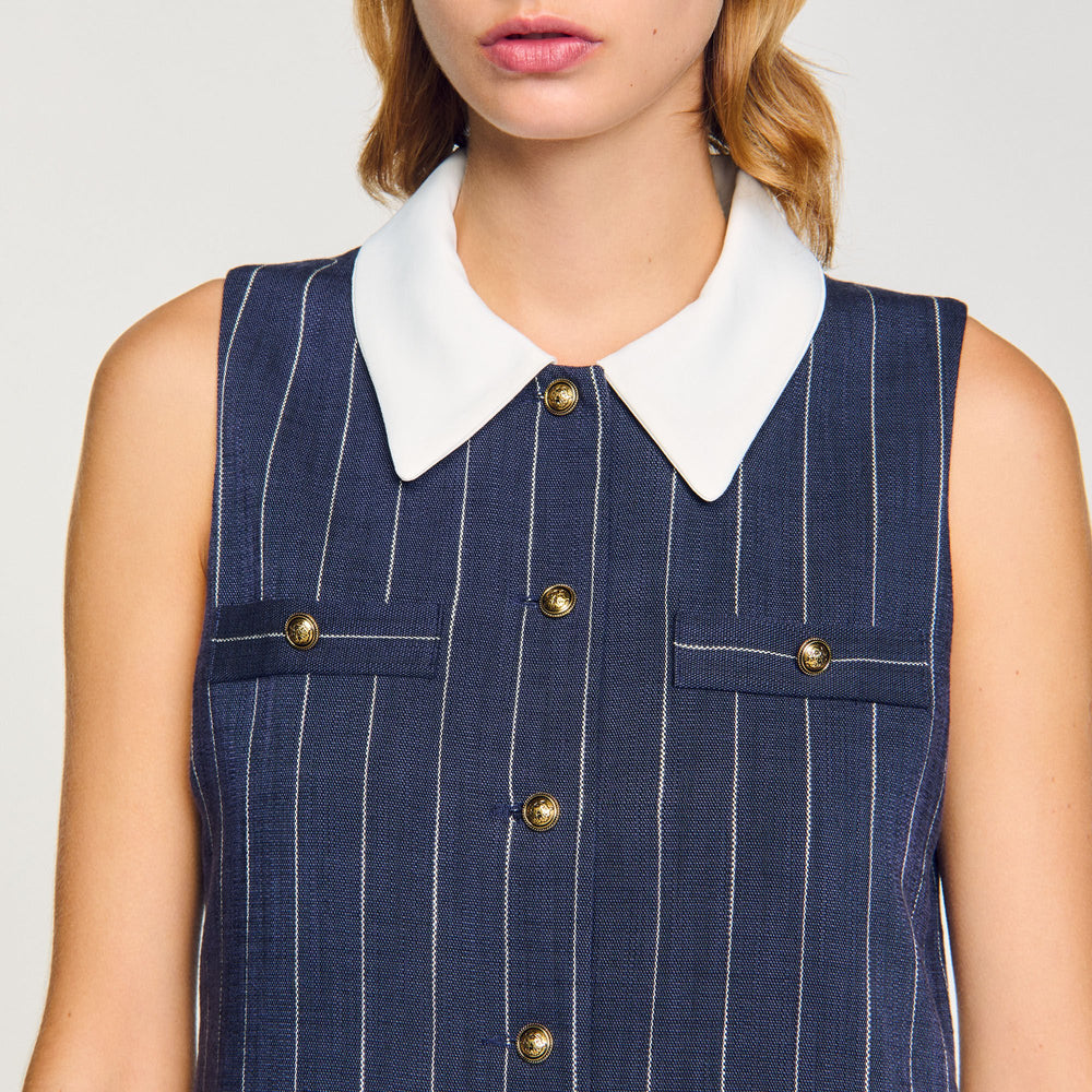 Sandro / Mini striped dress Navy / Ecru